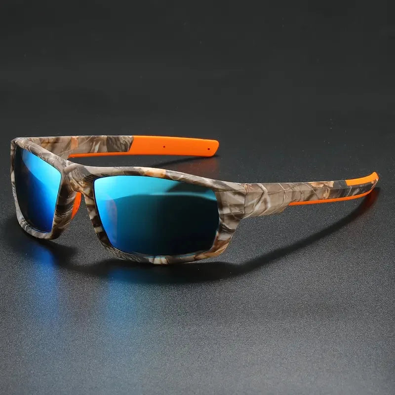 New Sunglasses for Men Sport Polarized Square Frame Camouflage Sun Glasses Driving Fishing Cycling Skiing Sun Eyewear UV400