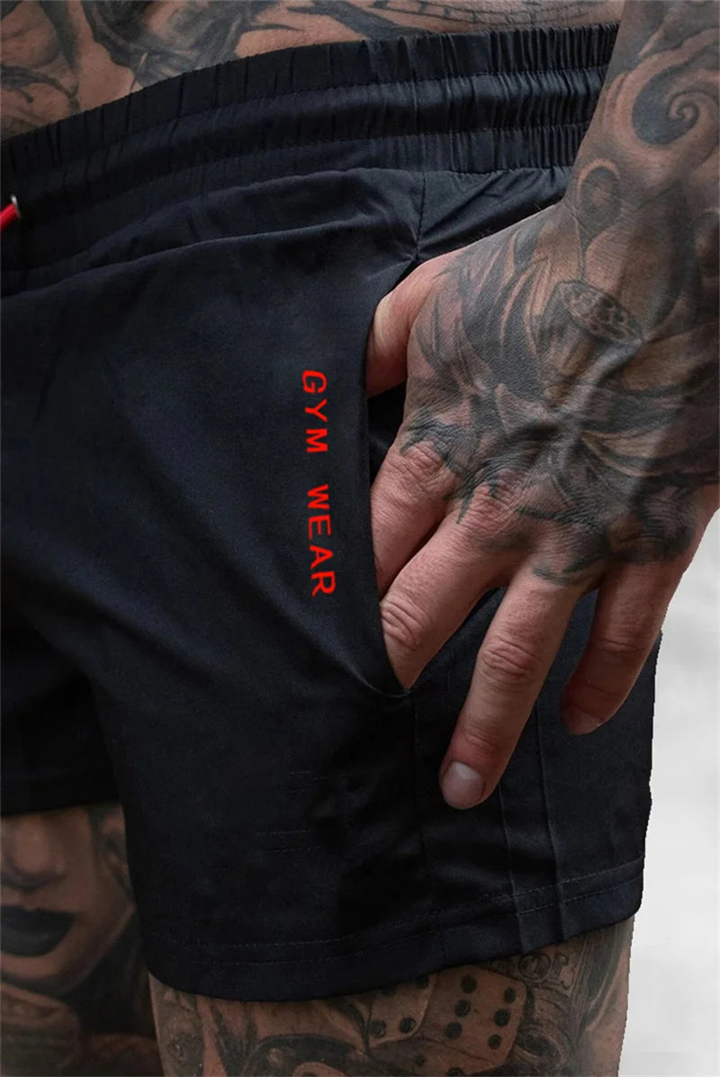 2024 Summer Gym Fitness Men's Shorts Sweatpants Thin Fashion Men Marathon Running Shorts Sports Breathable Training Pants