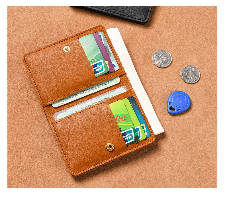 Classic Designer PU Leather Small Wallet for Men Short Simple Women's Purse Fashion Ultra Thin Credit Card Bag Coin Purse