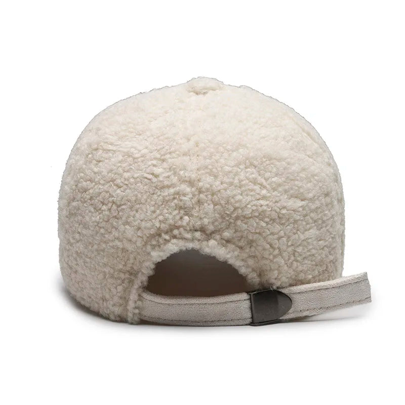 Baseball caps, outdoor warm caps, teddy velvet embroidered cold caps, stylish with warm hats