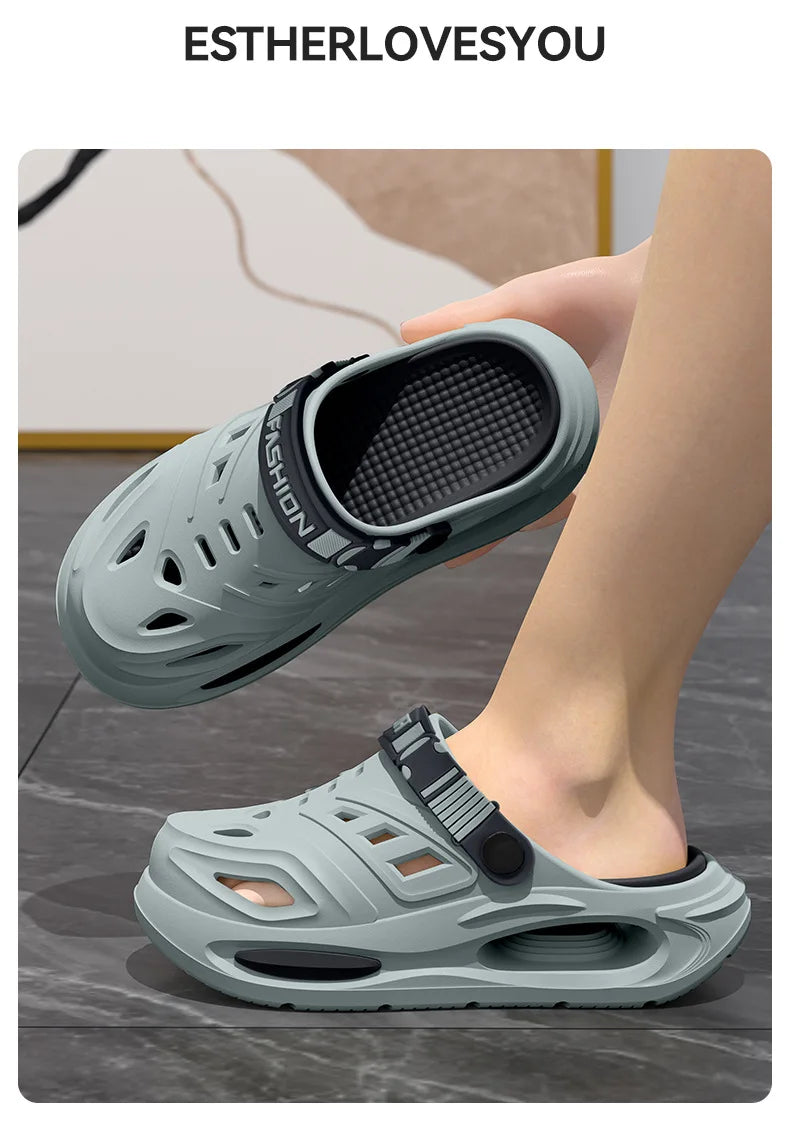Men's summer outdoor sandals for 2025, new trendy thick sole, anti-slip, odor-resistant, two-way wear, men's flip-flops