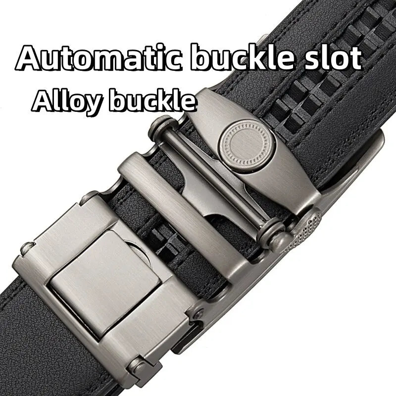 Belts Men Automatic Buckle Design Genuine Leather Belt For Men Luxury Leather Men's High Quality Male belt  110-130cm