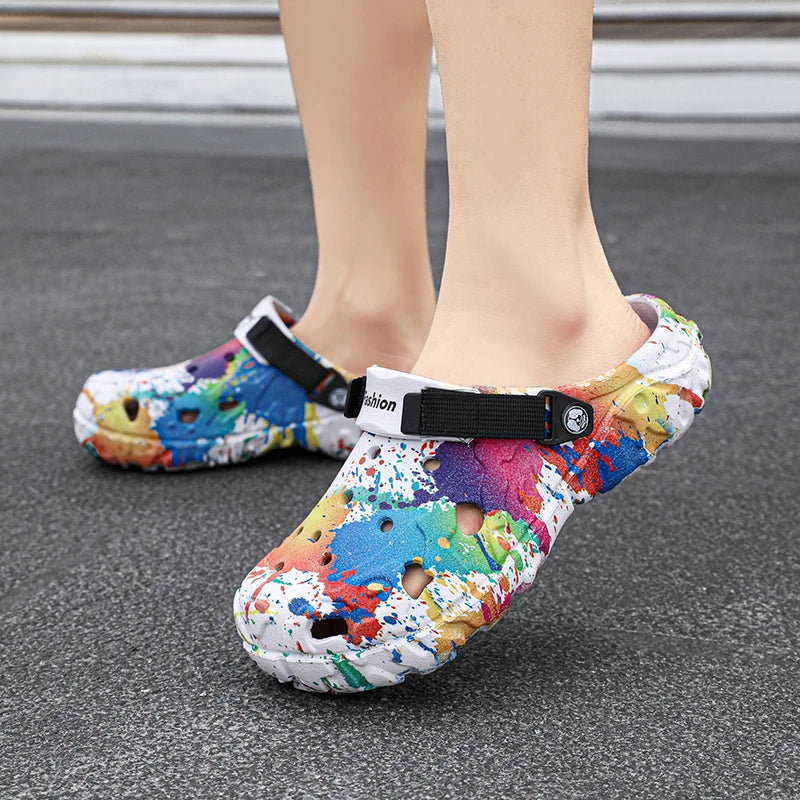New men's slippers sandals men's garden shoes flat shoes camouflage sandals men's sports shoes outdoor activity floor home shoes