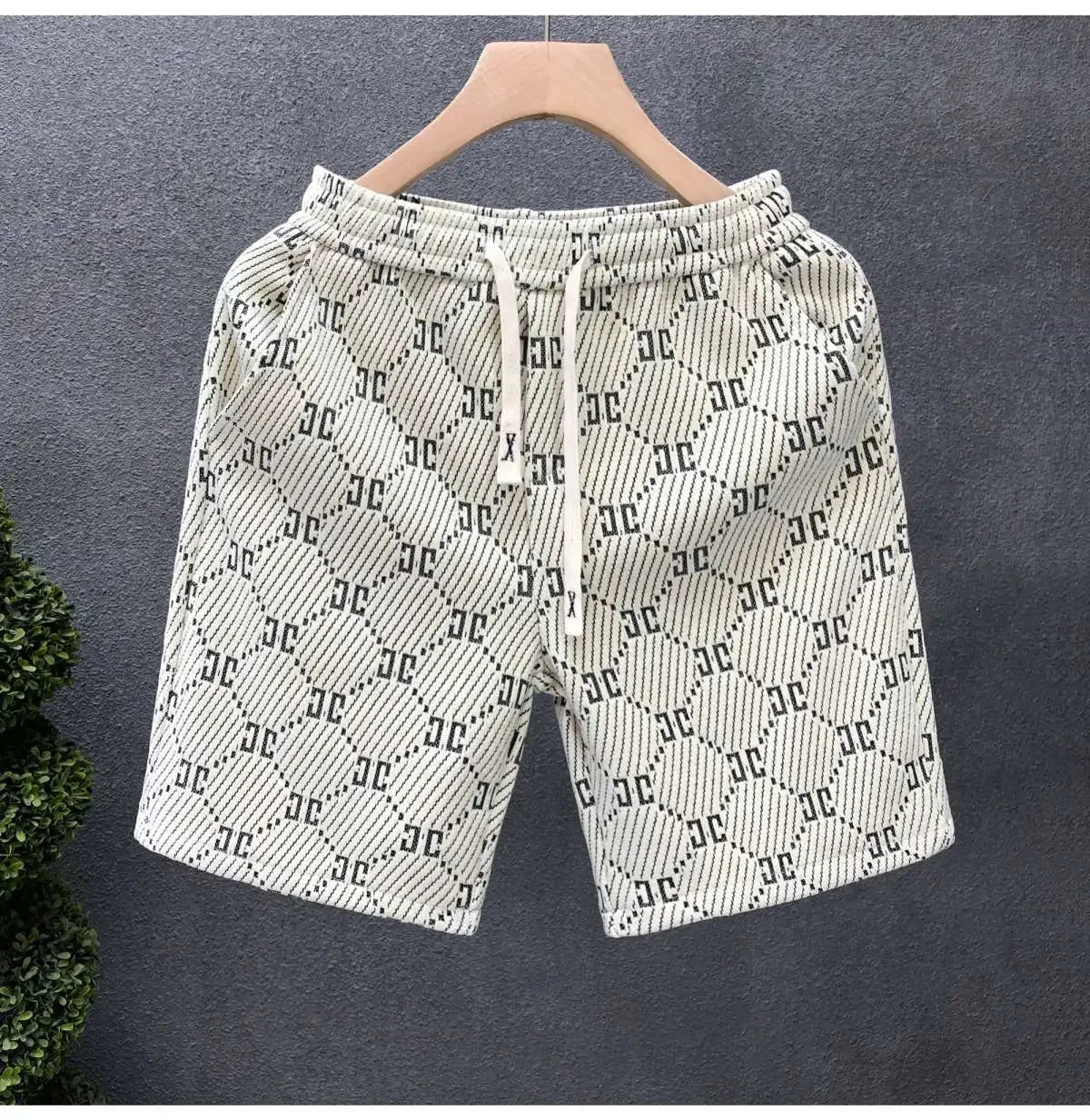 Men's Clothing New Shorts Summer Loose Fit Letter Jacquard 5-Inch Casual Trendy Versatile Streetwear Fashion