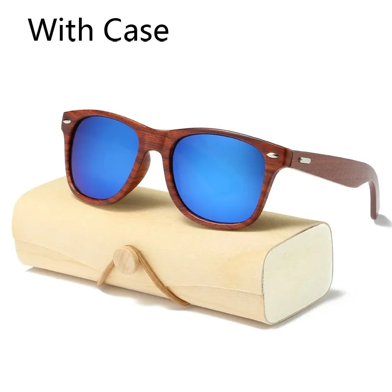 HJYBBSN Handmade Wood Sunglasses Men women square Sunglasses for men women Mirror Wooden Sun Glasses retro de sol masculino
