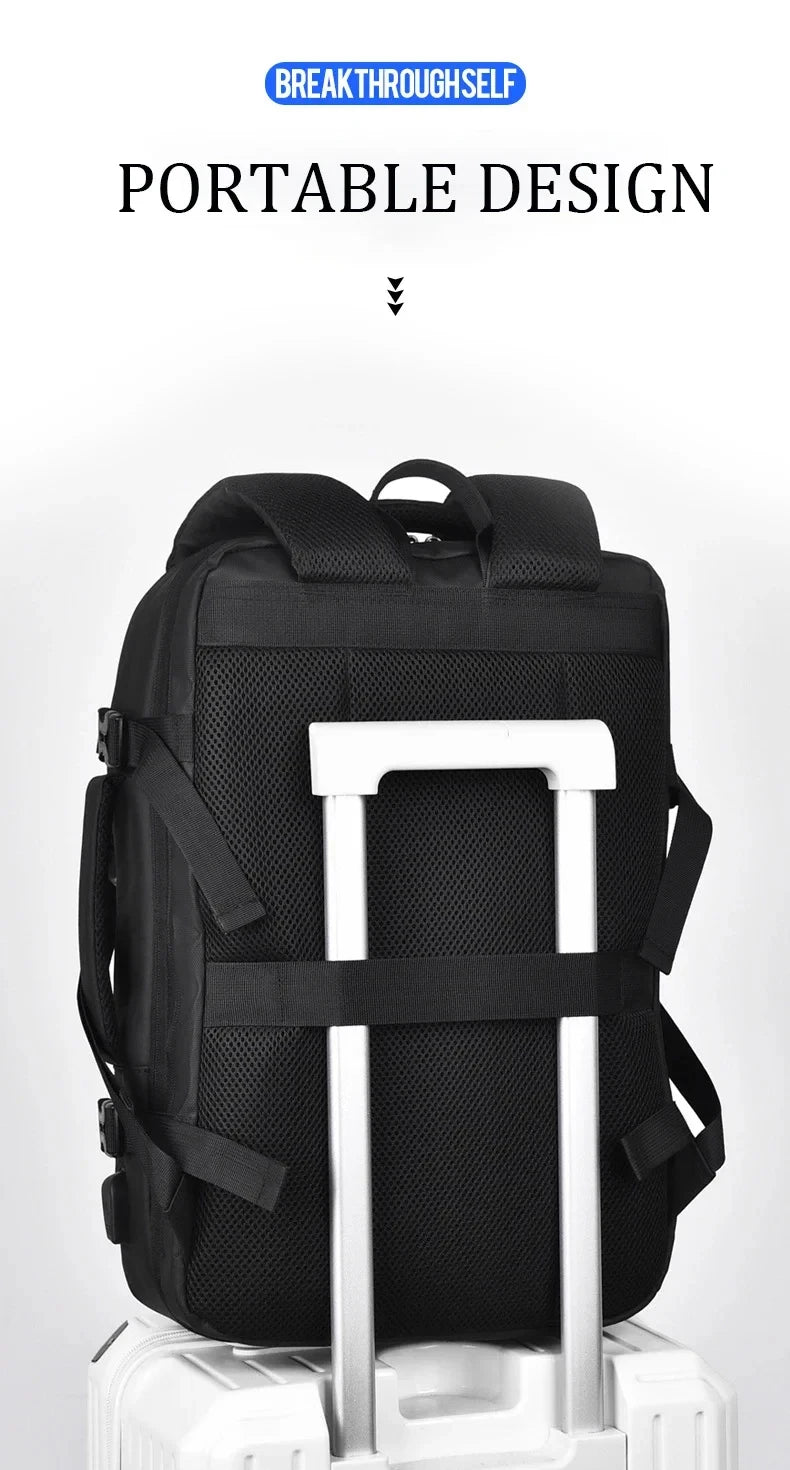 Large Capacity Men's Backpack Expandable Business Travel Bag 15.6 inch Laptop Waterproof Backpack USB Charging Camping Baggage