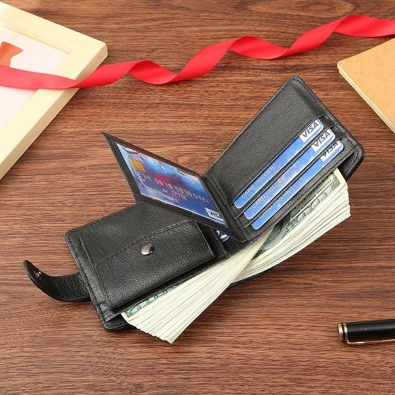 Men's wallet PU leather short zipper buckle wallet new wallet change bag