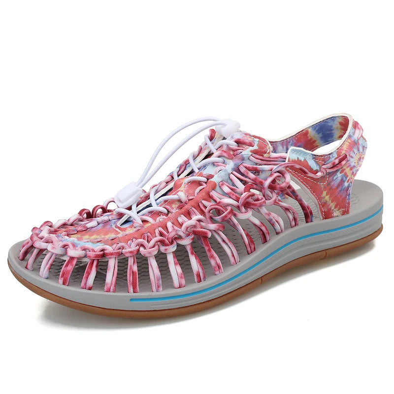 Summer Men Sandals Weaving Design Beach Sandals Breathable Casual Flat Roman Mens Shoes Outdoor Couples Sandals