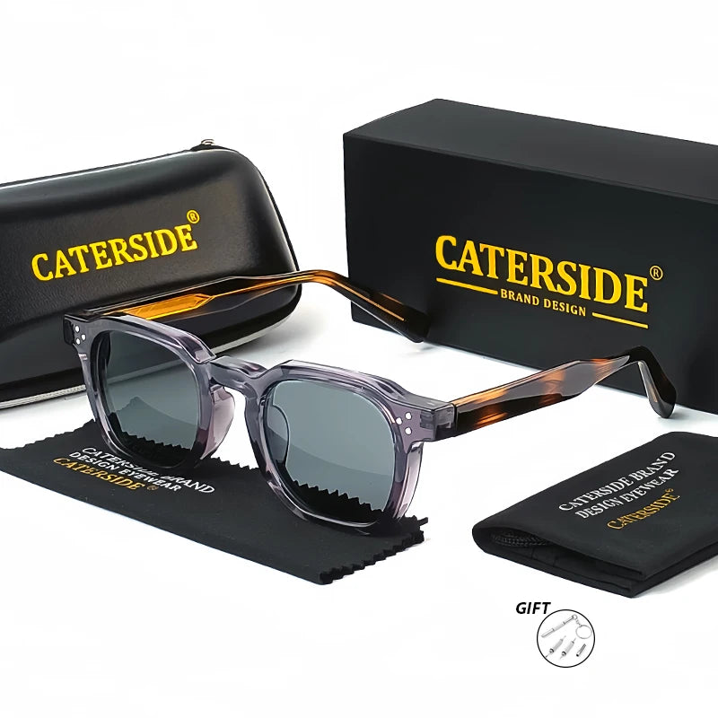 CATERSIDE Fashion Prescription Sunglasses 1.56 Refractive Index Lens Men's Small  Square Frame Women's Optical Sun Glasses