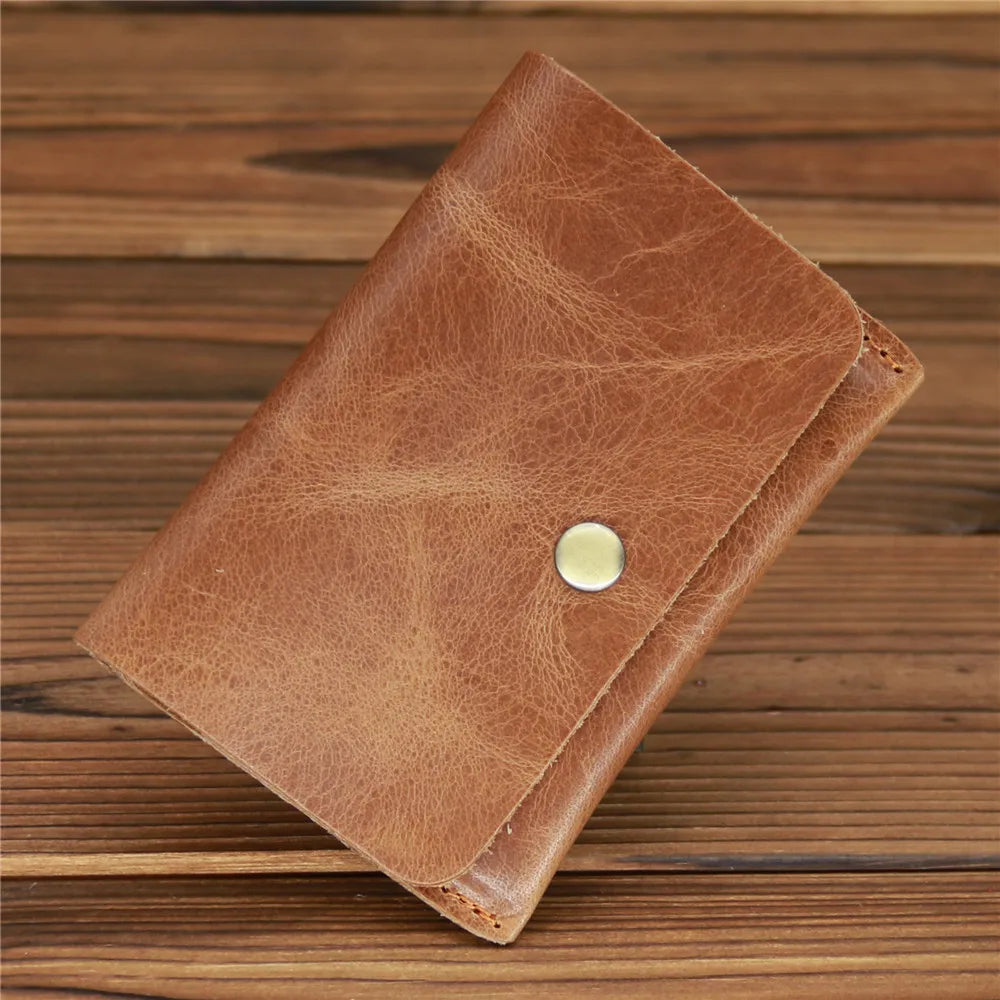 Genuine Leather Wallet for Men Male Vintage 100% Real Cowhide Short Small Mini Slim Men's Purse Credit Card Holder Case 2023 New