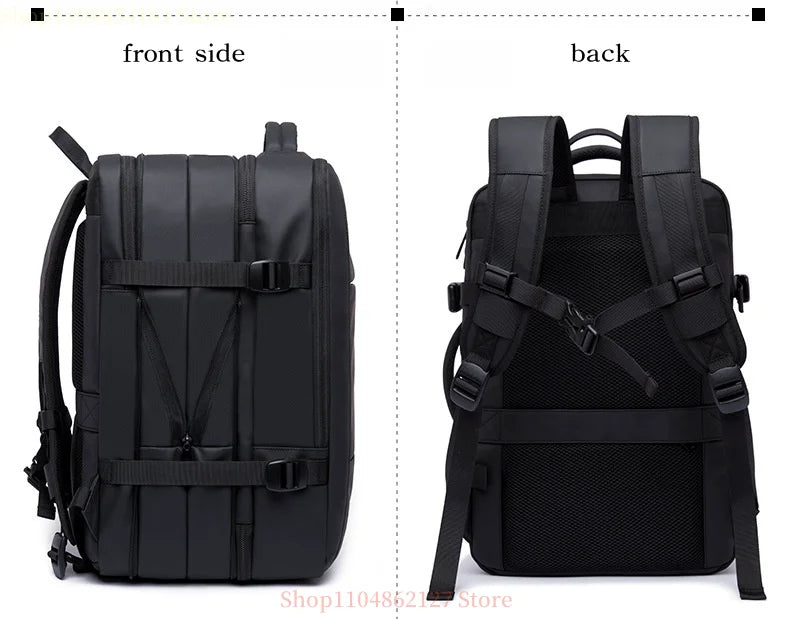 Men's travel backpack waterproof business school expandable laptop bag large capacity USB port stylish casual backpack forTravel