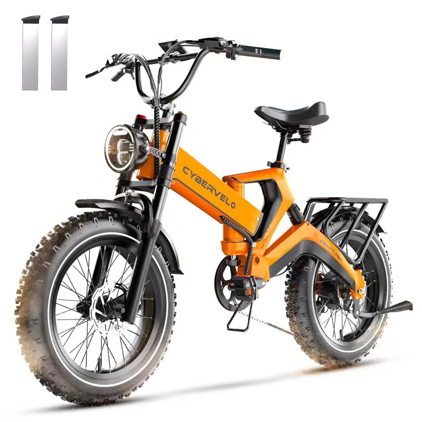 Cybervelo EK6 20” Fat Tire 2000W Peak Motor Luxury Foldable ebike,48V Removable Battery E Bicycle, 35+ MPH 100+Miles Long Range
