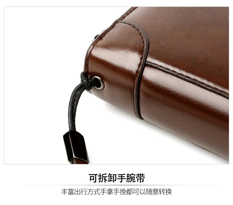 High Quality Pu Leather Wallet Men's Long Zipper Wallet for Men RFID Blocking Business Clutch Bag Credit Card Holder Man Purse