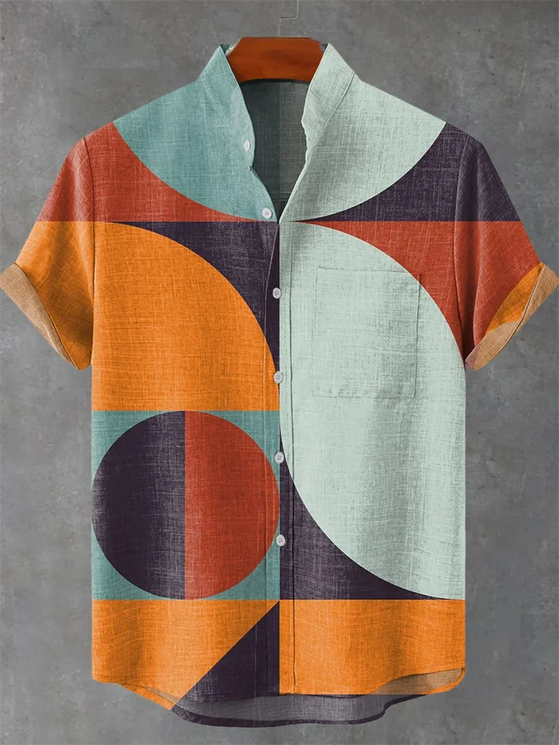 Men's New Linen Short Sleeved Shirt With Refreshing Comfortable Summer Fabric, High-quality Button Up Top Camisetas De Hombre