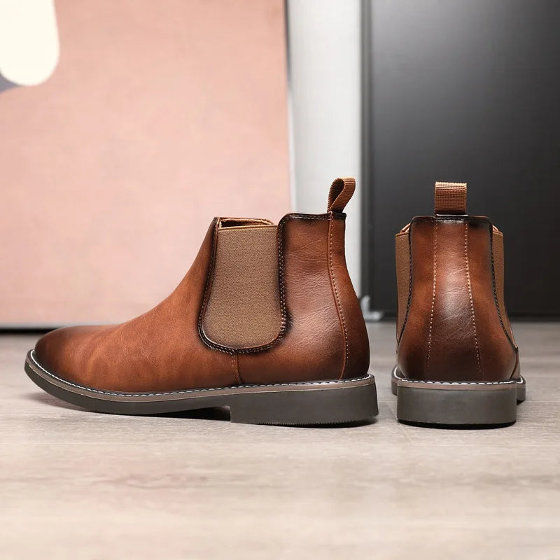 40~46 Men Chelsea Boots Brand Retro Comfortable 2024 Fashion Men Boots