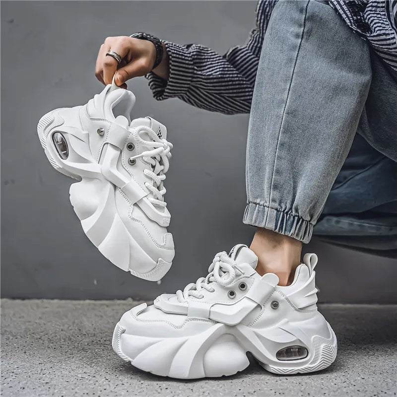 Men's Shoes Luxury Casual Breathable Sneakers for Men Comfortable Low Top Platform Boots for Men Height Increasing Sneakers
