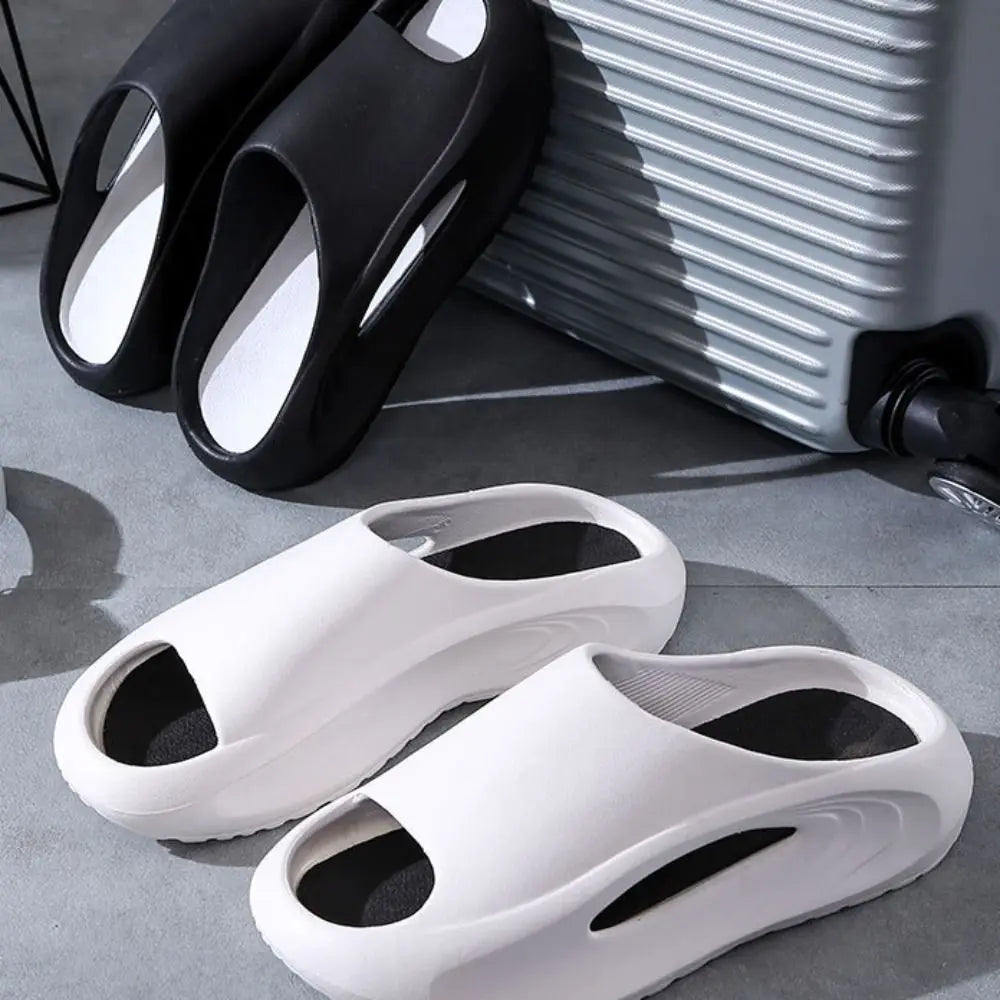 Summer Slippers for Men and Women Thick Bottom Eva Step on the Poop Feeling Outside Wear Non-slip Casual Bathroom Slippers