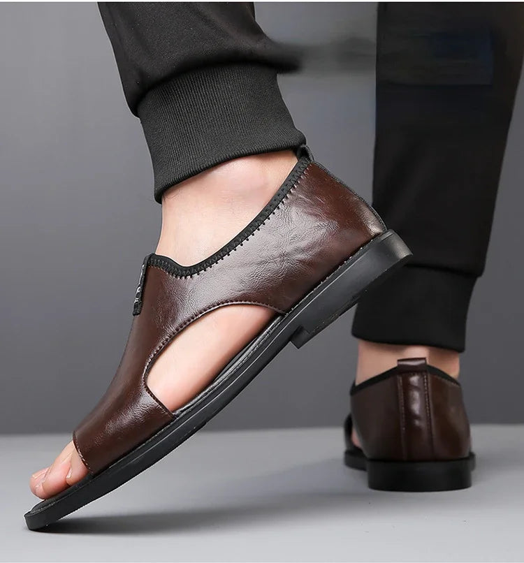Brand Men's Sandals New Casual Shoes High Quality Soft Sole Men Slippers Outdoor Comfor Beach Shoes Leather Flat Sandals for Men