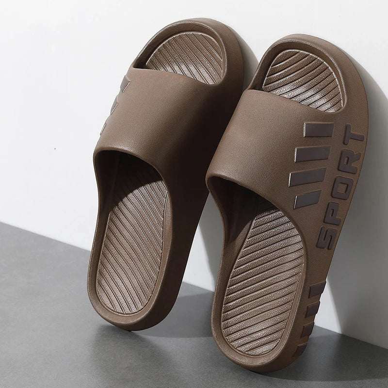 Summer Fashion Slippers For Men Indoor Outdoor Sandals Beach Flip Flop Thick Sole Male Slides Summer Non-Slip Men Shower Slipper