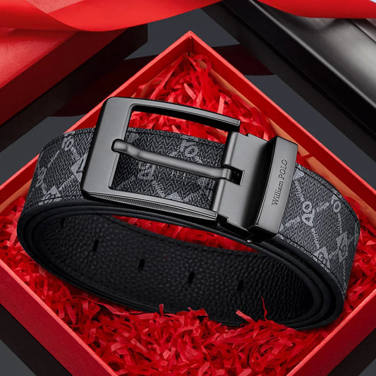 New men's pin - buckle belts, trendy business - casual and high - end belts for young men