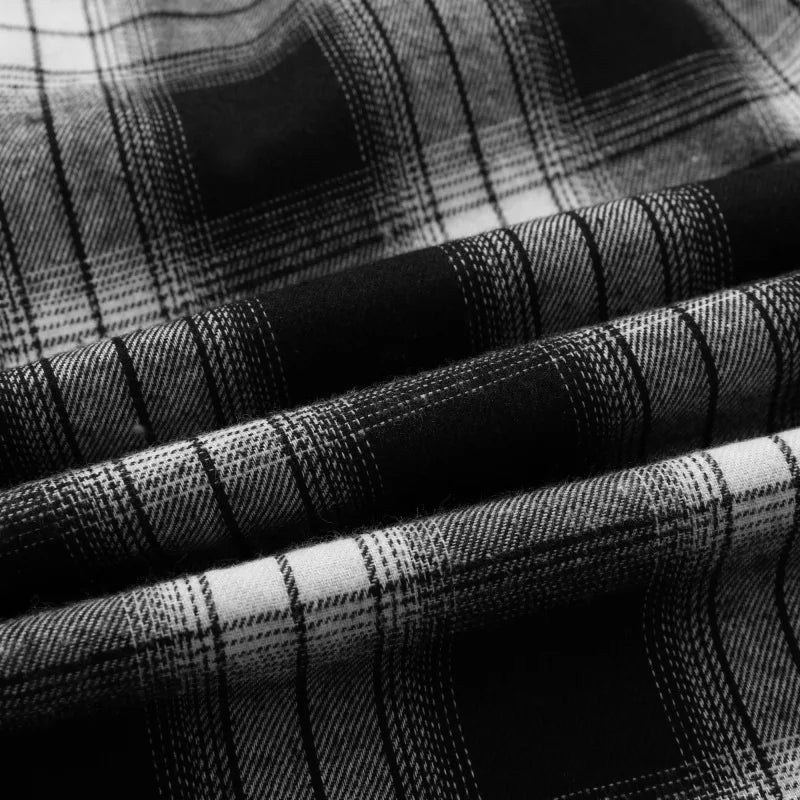 2025 Men's Shorts Checkered Printed Home Casual Pants Breathable Summer Street Wear Combination with Flat Corner Design