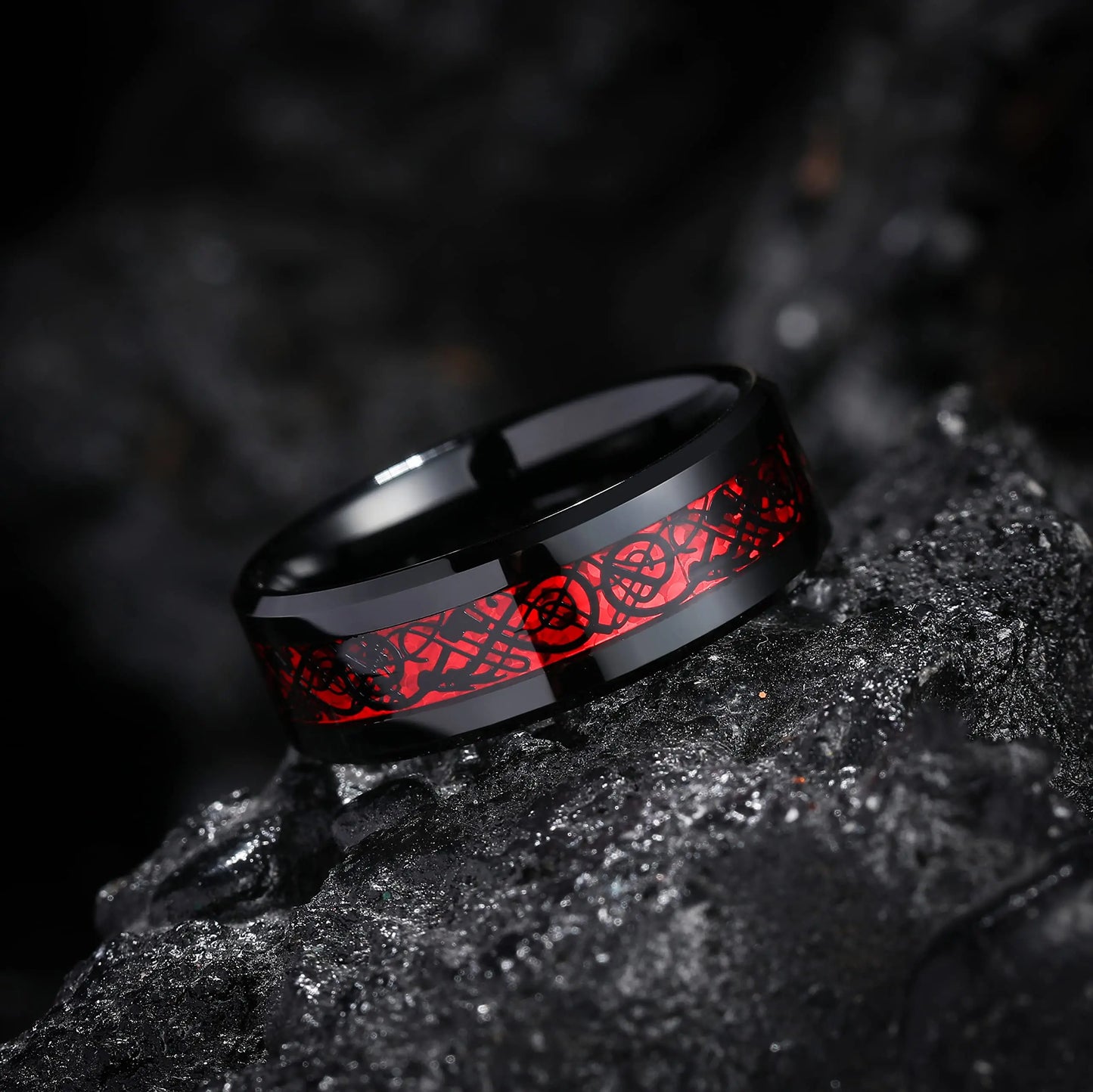 Fashion Men’s Silver Color Black Stainless Steel Ring Groove Multi-Faceted Ring For Men Women Engagement Ring Anniversary Gifts