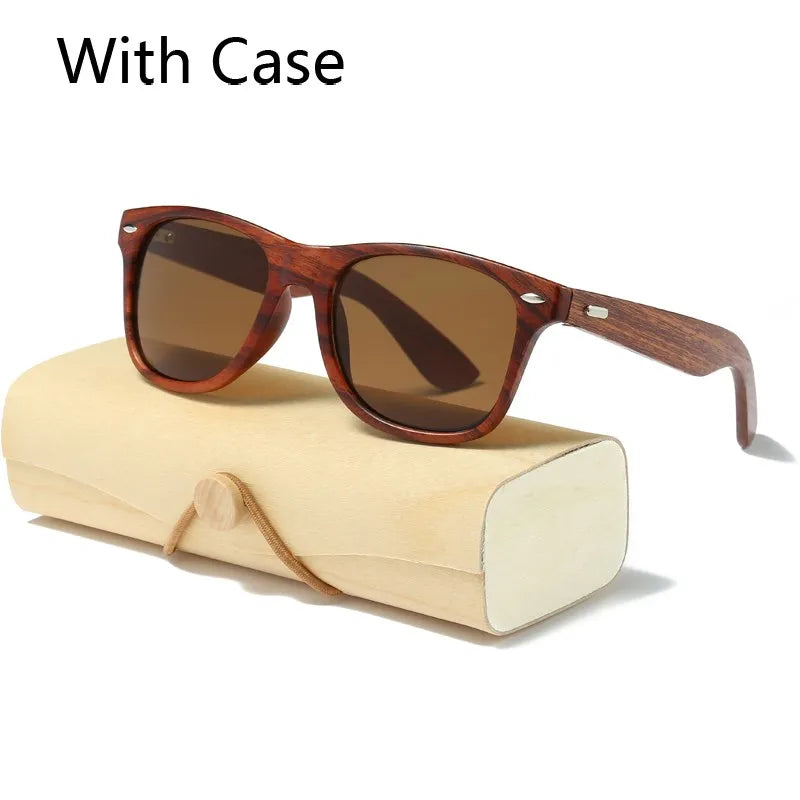 HJYBBSN Handmade Wood Sunglasses Men women square Sunglasses for men women Mirror Wooden Sun Glasses retro de sol masculino
