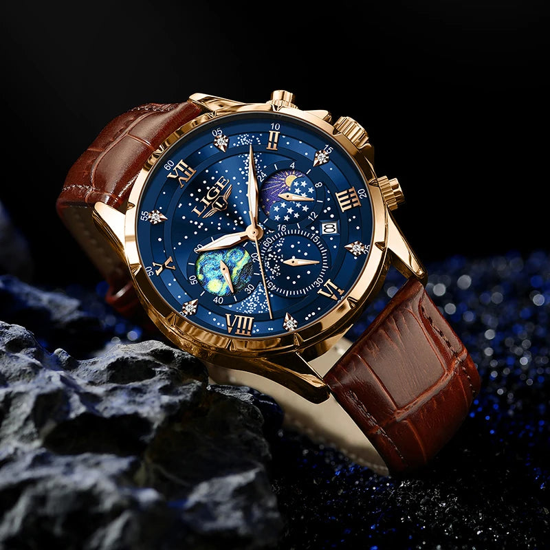 LIGE Top Brand Luxury Watches For Men Casual Business Quartz Mens Watch Fashion Waterproof Luminous Date Wristwatch Reloj Hombre