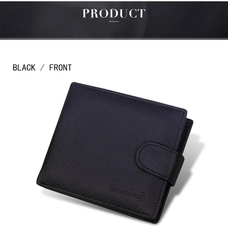 Genuine Leather Men Wallets Classic Free Engraving Name Zipper Purse Man Card Horder Famous Brand Quality Male Wallet For Boy