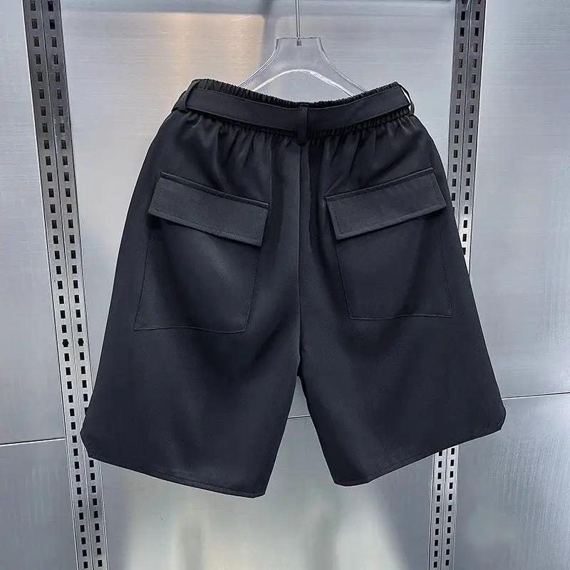 Summer New Shorts Men Thin Casual Loose Tooling Five-point Pants Solid Pocket Pantalones Cortos Hombre Elastic Waist Sweatpants