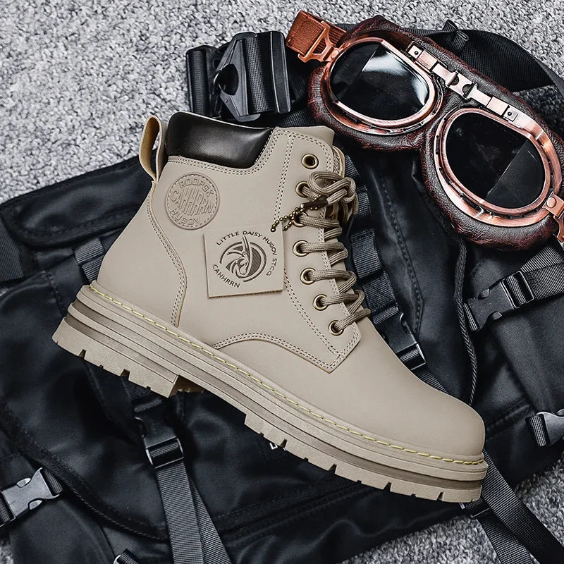 2024 New Men Boots Fashion Motorcycle Ankle Boots for Waterproof Hiking Boot Winter Chelsea Retro Boots Comfy