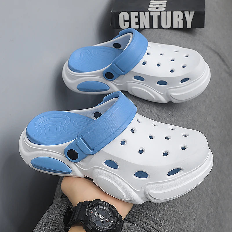 Summer Men's Thick-Soled Non-Slip Breathable Toe-Cap Sandals Casual Beach Slippers