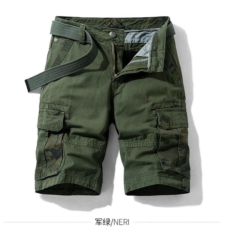 Summer Fashion Tooling Shorts for Men Casual Loose Cargo Shorts Outdoor Sport Pants Men Versatile Straight Cotton Short Trousers