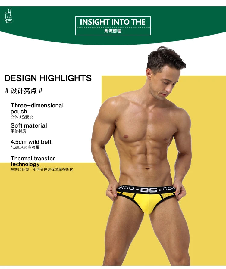 Men Underwear Mesh Qucik-Dry Sexy Men Briefs Breathablen Men Slip Cueca Male Panties Underpants Briefs Spring Summer
