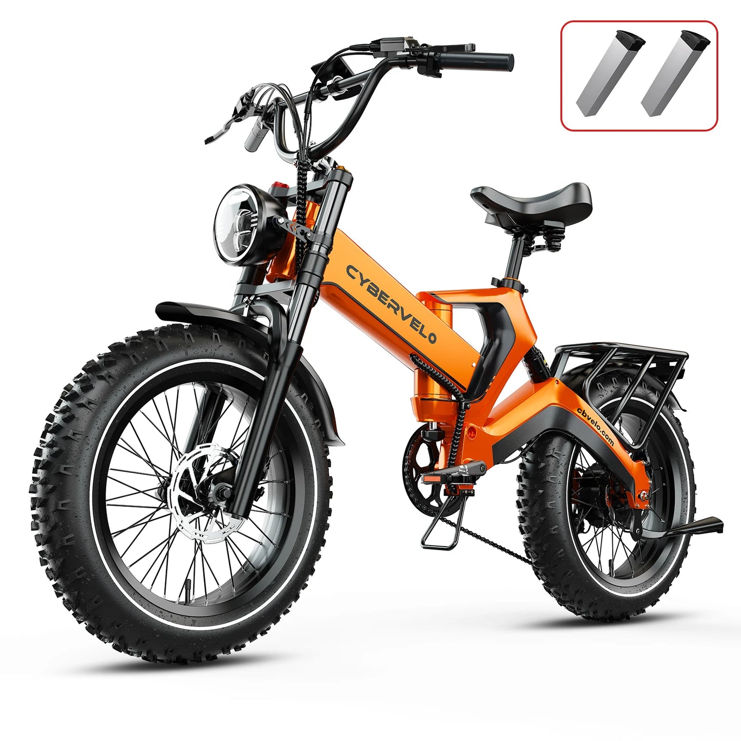 Cybervelo EK6 20” Fat Tire 2000W Peak Motor Luxury Foldable ebike,48V Removable Battery E Bicycle, 35+ MPH 100+Miles Long Range