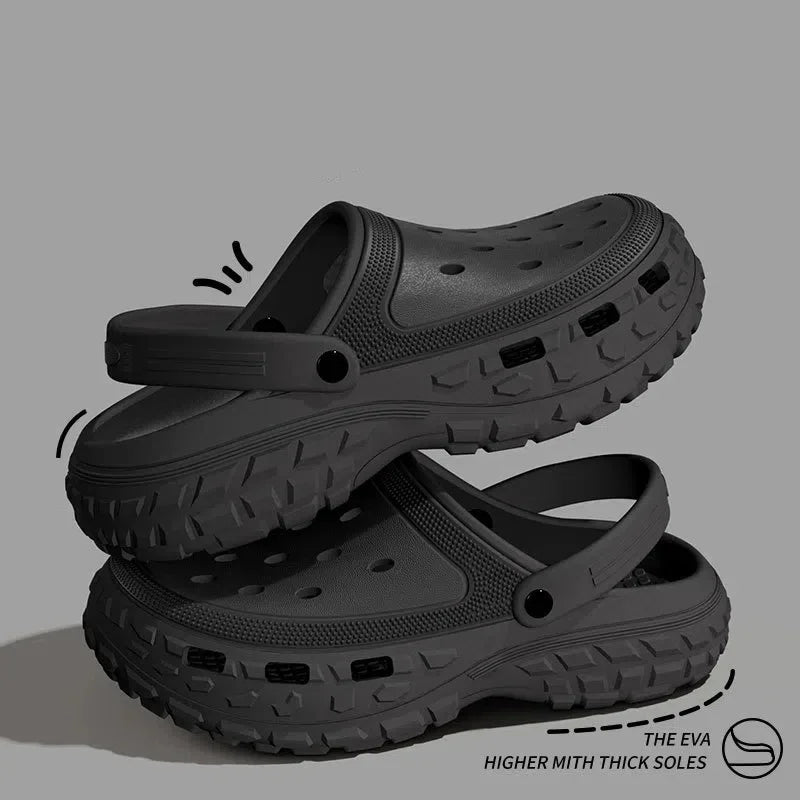 Men Platform Sandals 2025 Summer Closed Toe Non-slip Beach Sandals Woman Lightweight Soft Bottom Non-slip Sandalias for Home