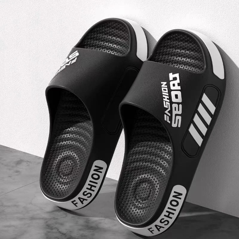 Big Size 48-49 Men Slippers Summer Flat Sole Home Slippers For Women Man Open Toe Trend Slides Couple Light Beach Shoes Sandals