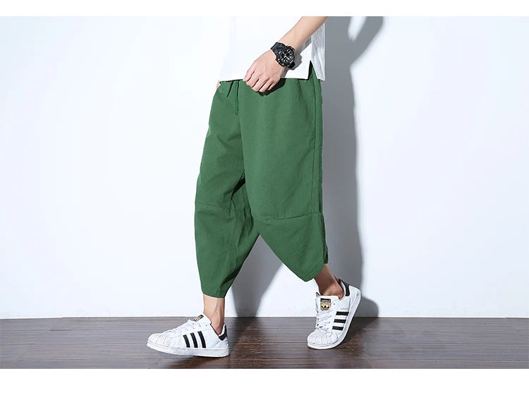 2024 New Casual Shorts Man Solid Harem Men's Summer Shorts Knee-length Short Pants For Men Bermuda Shorts Men's Summer Breeches