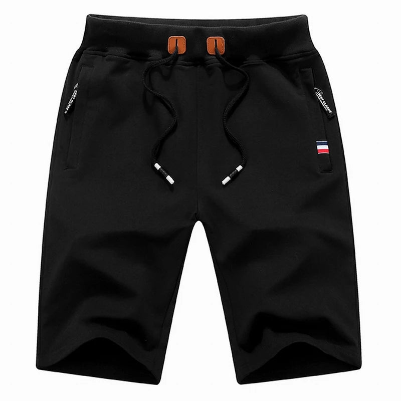 Shorts Men Cotton Casual Sports Men's Solid Shorts Drawstring Bermudas Elastic Waist Beach Short Pants Cool Summer New Fashion