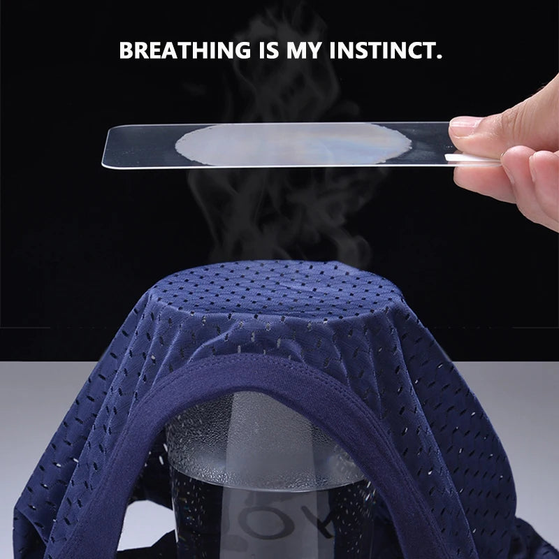 Men Underwear Male Thin Breathable Triangle Panties for Men's Ice Silk Briefs Mesh Sexy Square Corner Pants for men's Shorts