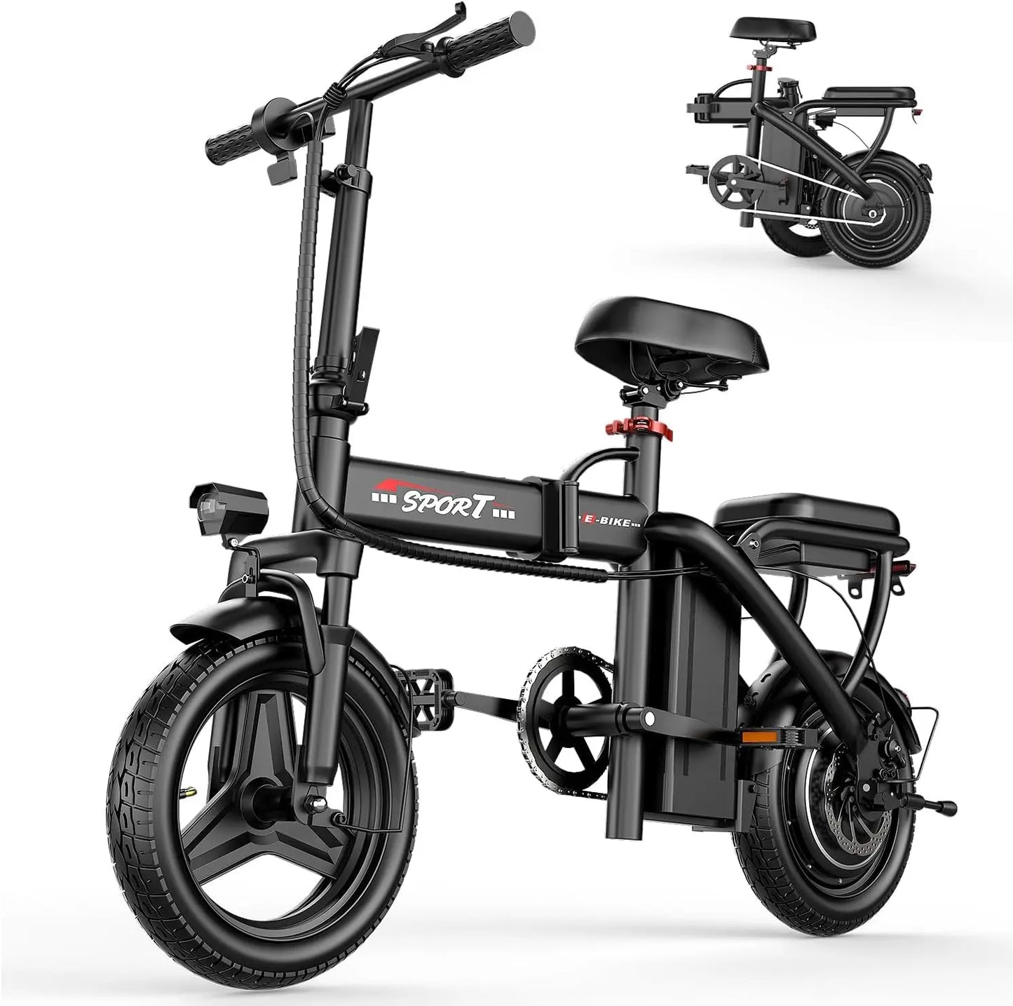Electric Bike for Adults Teens, 800/1200W Peak Folding Ebike, 22/25MPH & 30/45 Miles Range, Dual Suspension & Dual, Customized