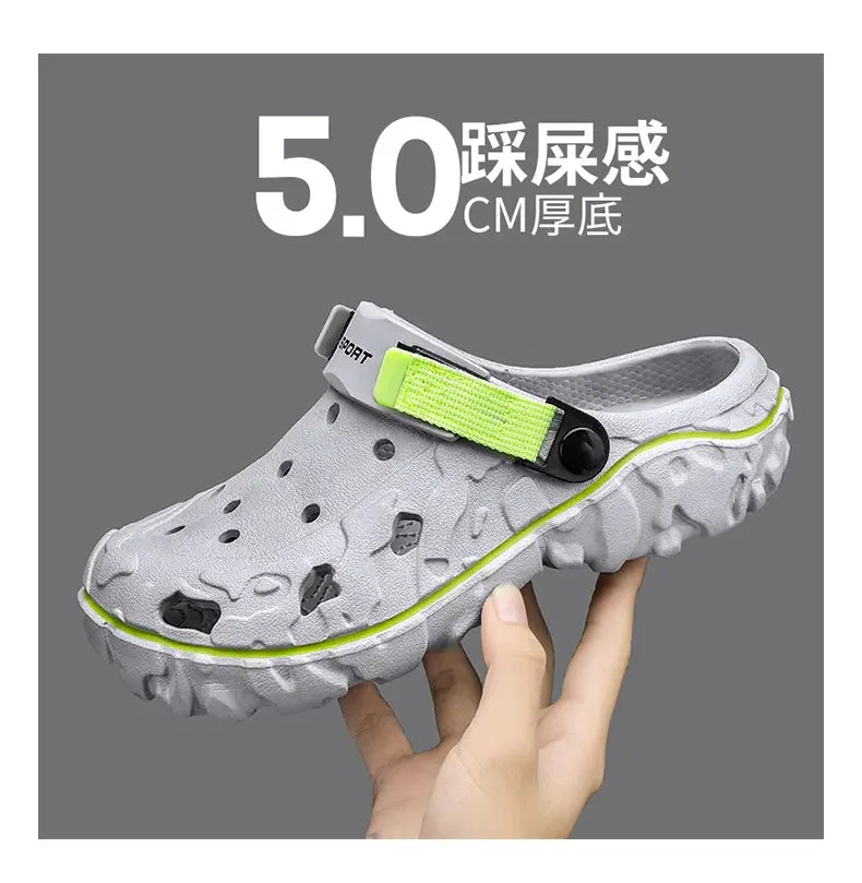 Men's Sandals Summer Clogs Non Slip Beach Trend Casual Sandals Breathable Thick Bottom High Quality Hole Shoes Big Size 45 46 47