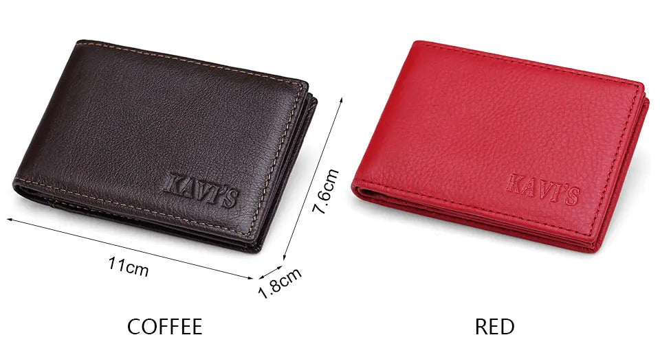 Genuine Leather Portable Slim Wallet for Men Mini Credit Card Holder Thin Small Card Organizer Purse Driver's License Money Bag