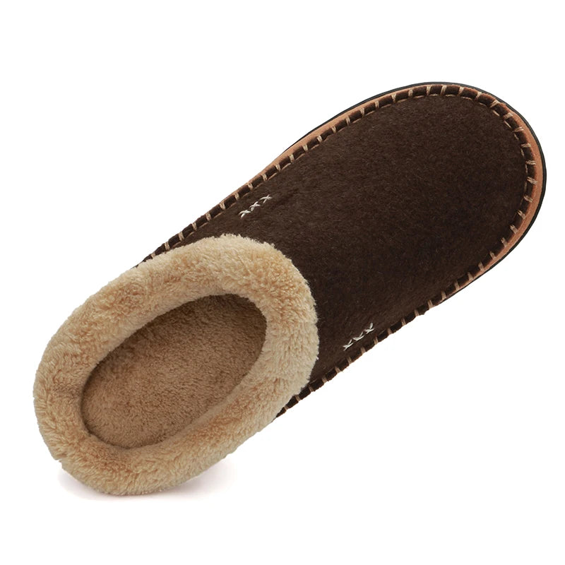 Men Slippers Memory Foam Slippers for Men Home 2024 Winter Non Slip Male House Shoes Stripe Couple Casual Indoor Plush Shoes