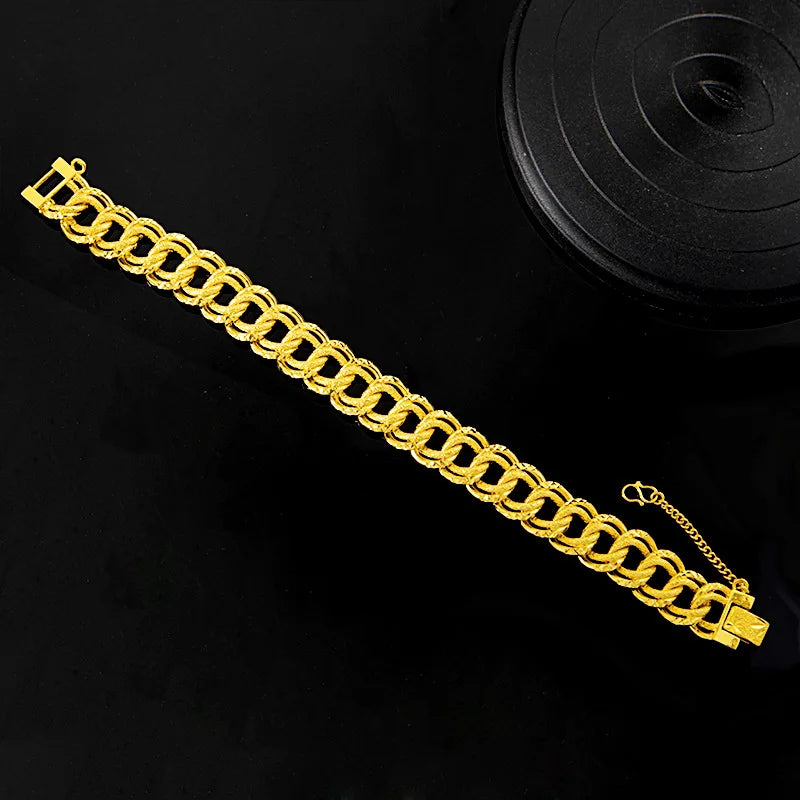15MM Wide Version Super Domineering Watch Bracelet for Women Men Golden Link Chains Men's Bracelets Bangle Fashion Jewelry