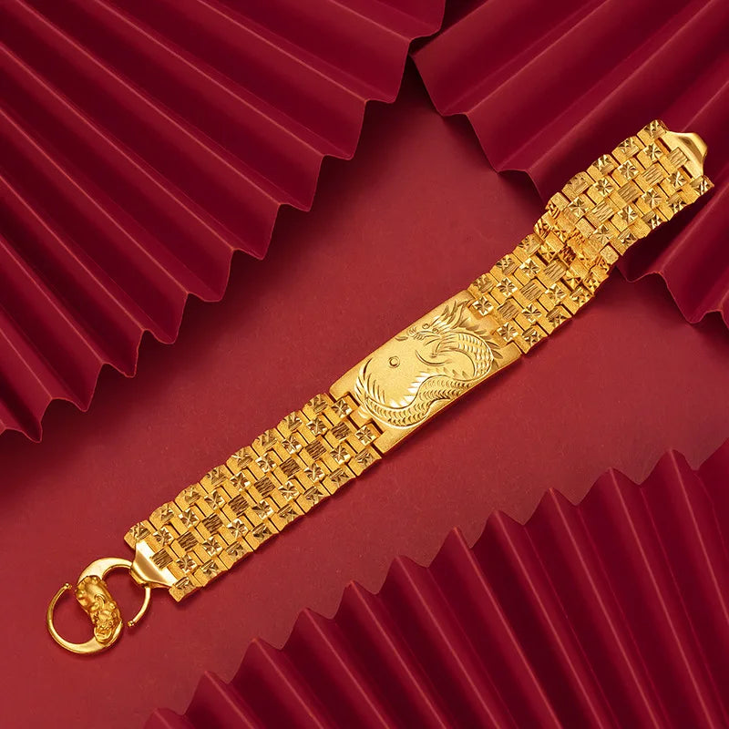Fashionable imitation gold 2.8mm exquisite overbearing sun pattern all-star watch chain for boyfriend men's wedding decorations