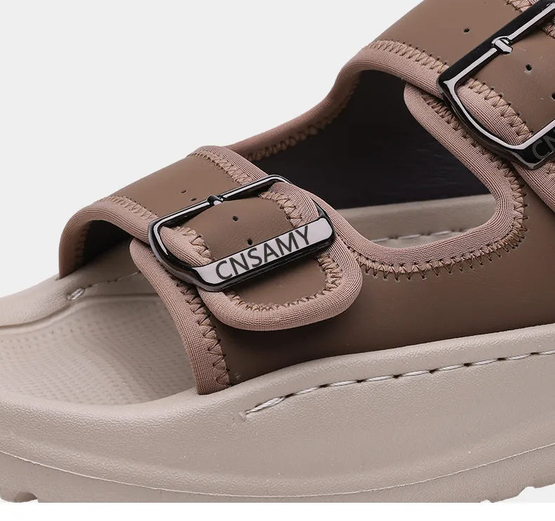 Men's Slippers 2025 Summer Breathable Outdoor Beach Sandals Non Slip Flip Flops New Flat Slippers High Quality Men's Shoes