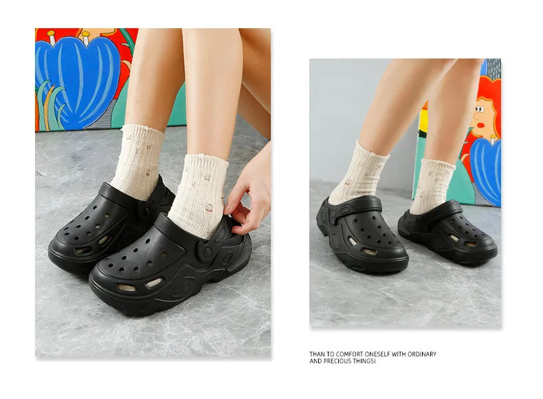 Summer Comfortable Soft Heightening Sandals For Men Platform High-heeled Outdoor Non-slip Waterproof Sandals For Women Clogs