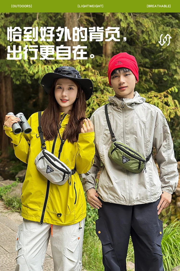 Outdoor hiking backpack - Large capacity, lightweight, expandable chest bag. Suitable for both men and women. Includes hiking eq