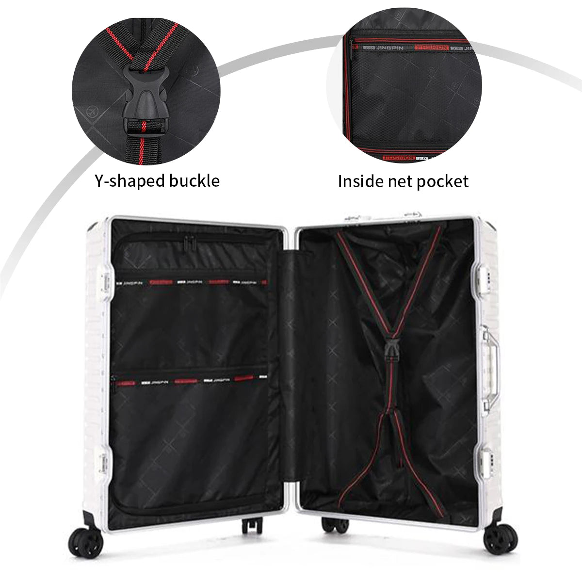 Trolley Luggage 20 24 26 28 Inch Aluminum Frame Rolling Luggage Case USB Travel Suitcase on Wheels Combination Lock Carry-On Luggage